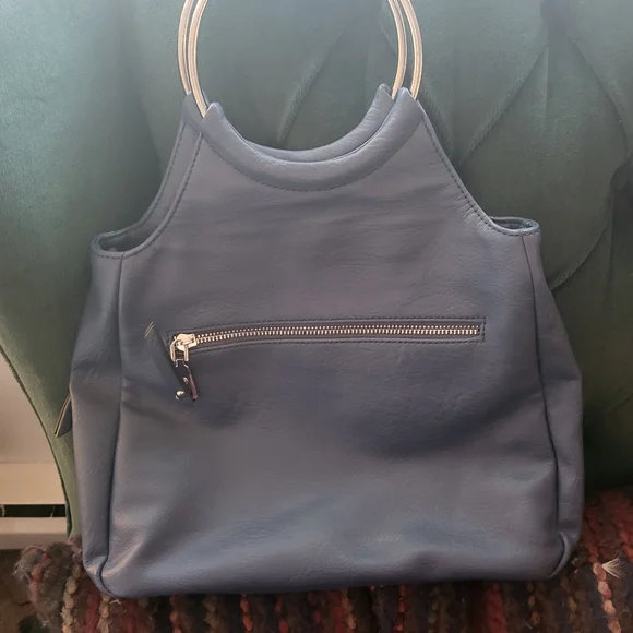 INC Blue Leather Purse - Picture 3 of 10